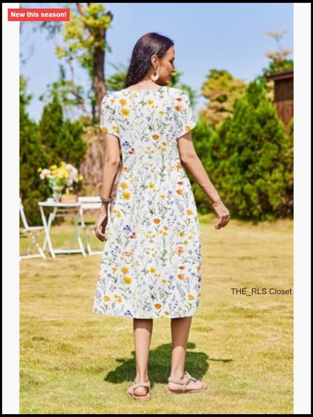 Women Summer Short Sleeve Midi Dress with Pockets Casual A-Line Flowy T-Shirt - Picture 2 of 5